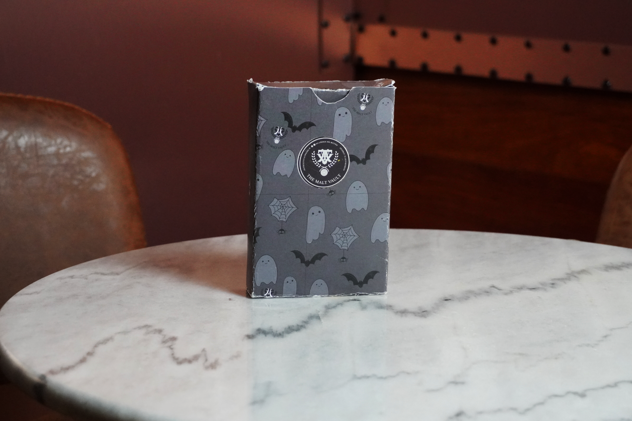 Tarot cocktail menu box and card packaging detail